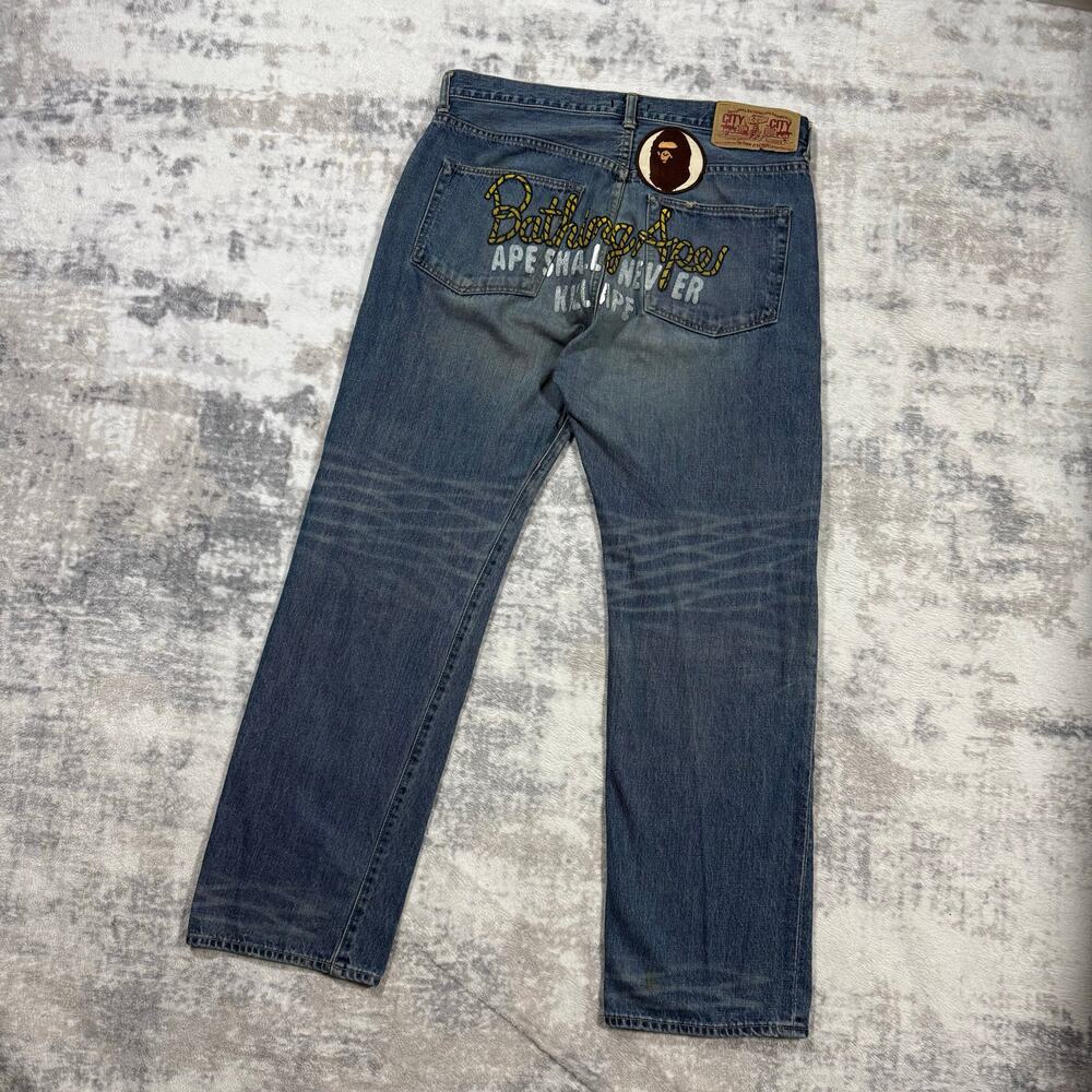 Authentic Bape 2000’s Champion Logo Jeans 36